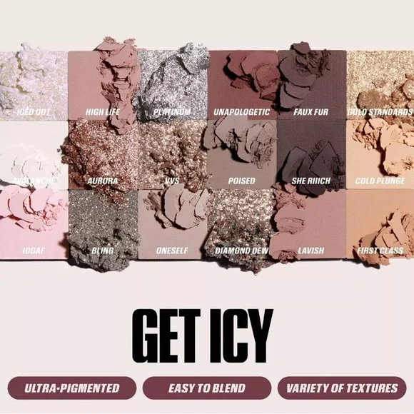 HUDA BEAUTY Icy Nude Palette with Silver and Gold Hues